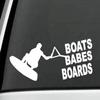 Boats Babes Boards Decal Sticker for Car Window, Cute Waterproof Aesthetic Vinyl Stickers for Water Bottles Laptop Computer Skateboard view 1
