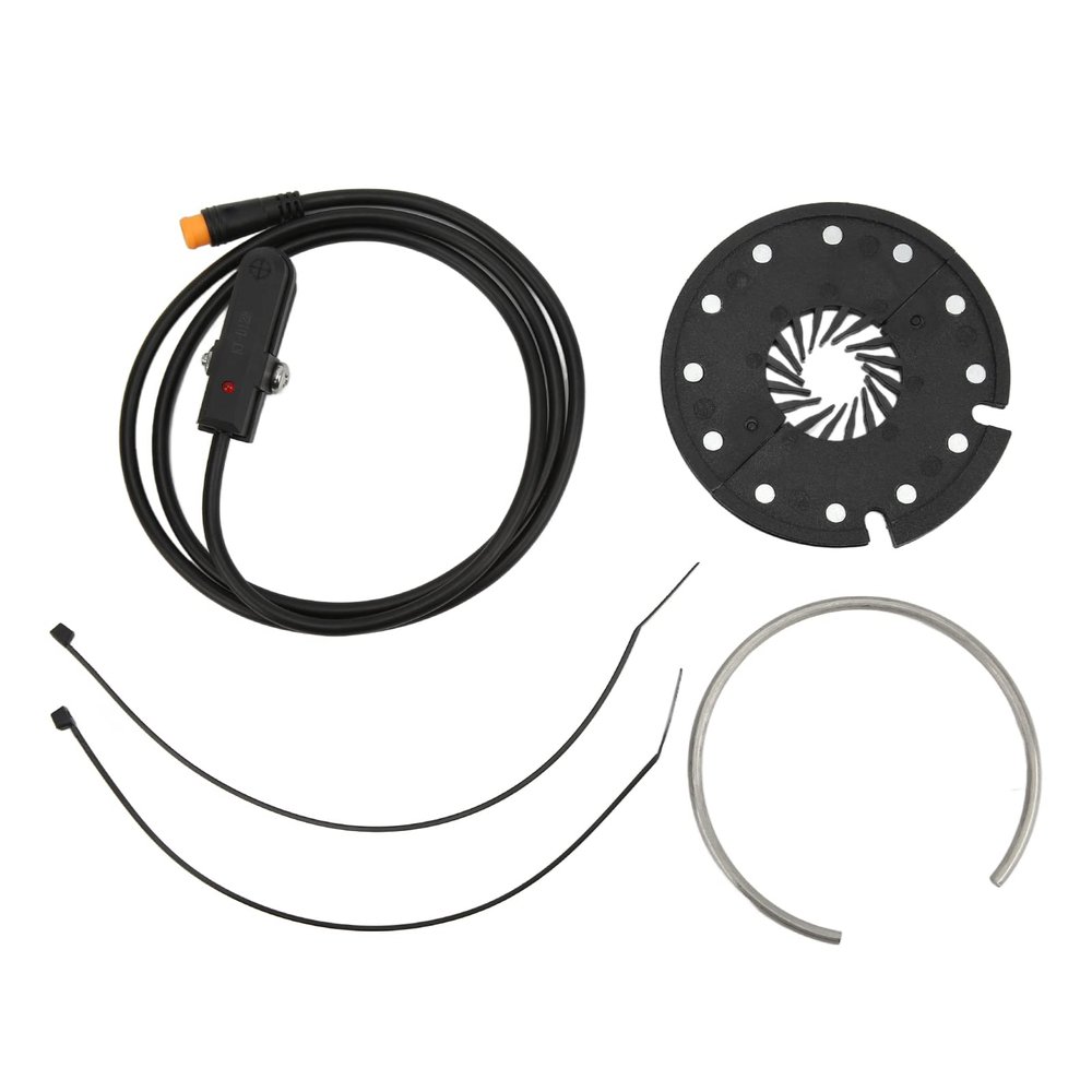 Electric Pedal Assist Sensor, 12 Magnets with Connector for e-Bike Conversion Kit, Black Sensor for Commuters Cyclists and Urban Riders