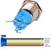 Gebildet 0.87 Inch/22mm Stainless Steel Momentary Push Button SPDT 110V-220V/3A LED 1NO1NC ON/Off Waterproof with Wire Socket Plug (Red LED) view 4