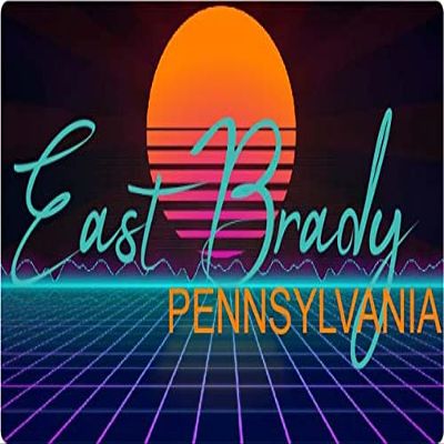 East Brady Pennsylvania 2 X 1.25-Inch Vinyl Decal Stiker Retro Neon Design