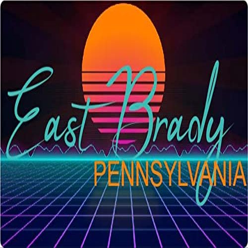 East Brady Pennsylvania 2 X 1.25-Inch Vinyl Decal Stiker Retro Neon Design