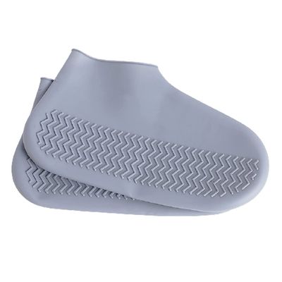 ZOSTLAND Silicone Waterproof Shoe Covers Rain Socks,Reusable Foldable Non-Slip Shoes Boots Shoes Covers Overshoe for Indoor, Rain, Snow, Grassland Shoes for Men & Women & Children (Large, Gray)