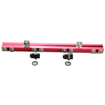 AdlerSpeed High Flow CNC Billet Aluminum Fuel Rail Kit Compatible with Volvo 240, 740, 940 Red