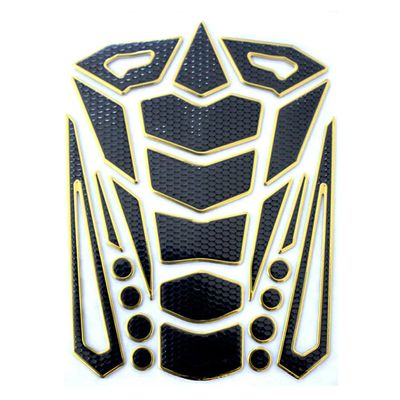 ihreesy Motorcycle Side Tank Pad Protector,3D Waterproof Gas Tank Pad Protector Decal Stickers Universal Self-Adhesive Tank Protector Pad Sticker,Gold