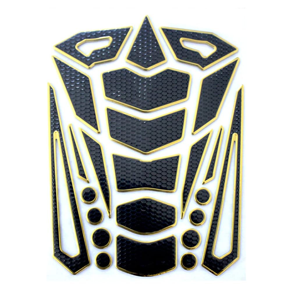 ihreesy Motorcycle Side Tank Pad Protector,3D Waterproof Gas Tank Pad Protector Decal Stickers Universal Self-Adhesive Tank Protector Pad Sticker,Gold