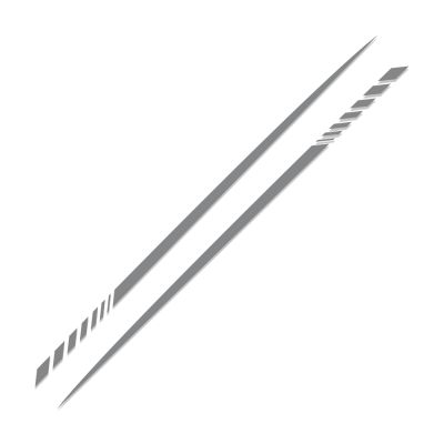 LadyCent 2pcs Car Long Stripe Vinyl Line Stickers,Glossy Gray