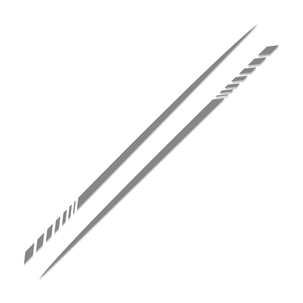 LadyCent 2pcs Car Long Stripe Vinyl Line Stickers,Glossy Gray