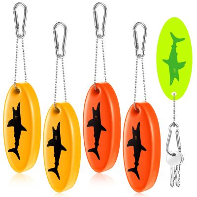 Herdear 4 Pcs Boat Key Floating Keychain Glow in the Dark Foam Floating Boat Key Ring Waterproof Oval Keychain for Fishing Surfing Kayak Sailing Swiming Outdoor Water Sport