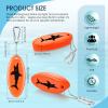Herdear 4 Pcs Boat Key Floating Keychain Glow in the Dark Foam Floating Boat Key Ring Waterproof Oval Keychain for Fishing Surfing Kayak Sailing Swiming Outdoor Water Sport view 2