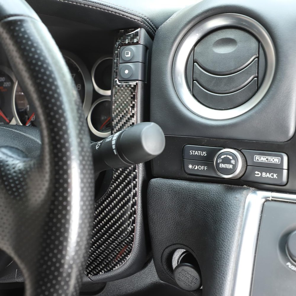 TOYCIDFG Car Front Interior Dashboard Instrument Panel Decoration Frame Cover Trim Compatible with Nissan GTR R35 2008-2016 (Carbon Fiber)