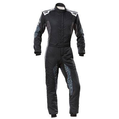 OMP RACING, TECNICA HYBRID OVERALL F IA 8856-2018 BLACK/SIL