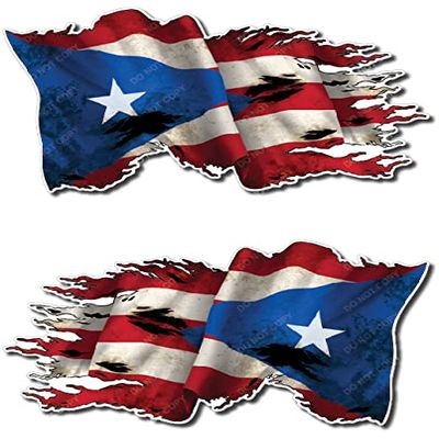 Puerto Rican American USA Decal Sticker America Puerto Rico Country Pride Bumper Window Car Truck Vehicle Reverse Mirrored