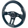 Huskey 12.5 Inch Trooper Style Carbon Fiber Steering Wheel For Club Car DS G&E Golf Carts,Brushed Aluminum Black Spokes,SS Logo,Includes a 5/6 Hole Pattern Matt Black Carbon Steel Hub Adapter view 2