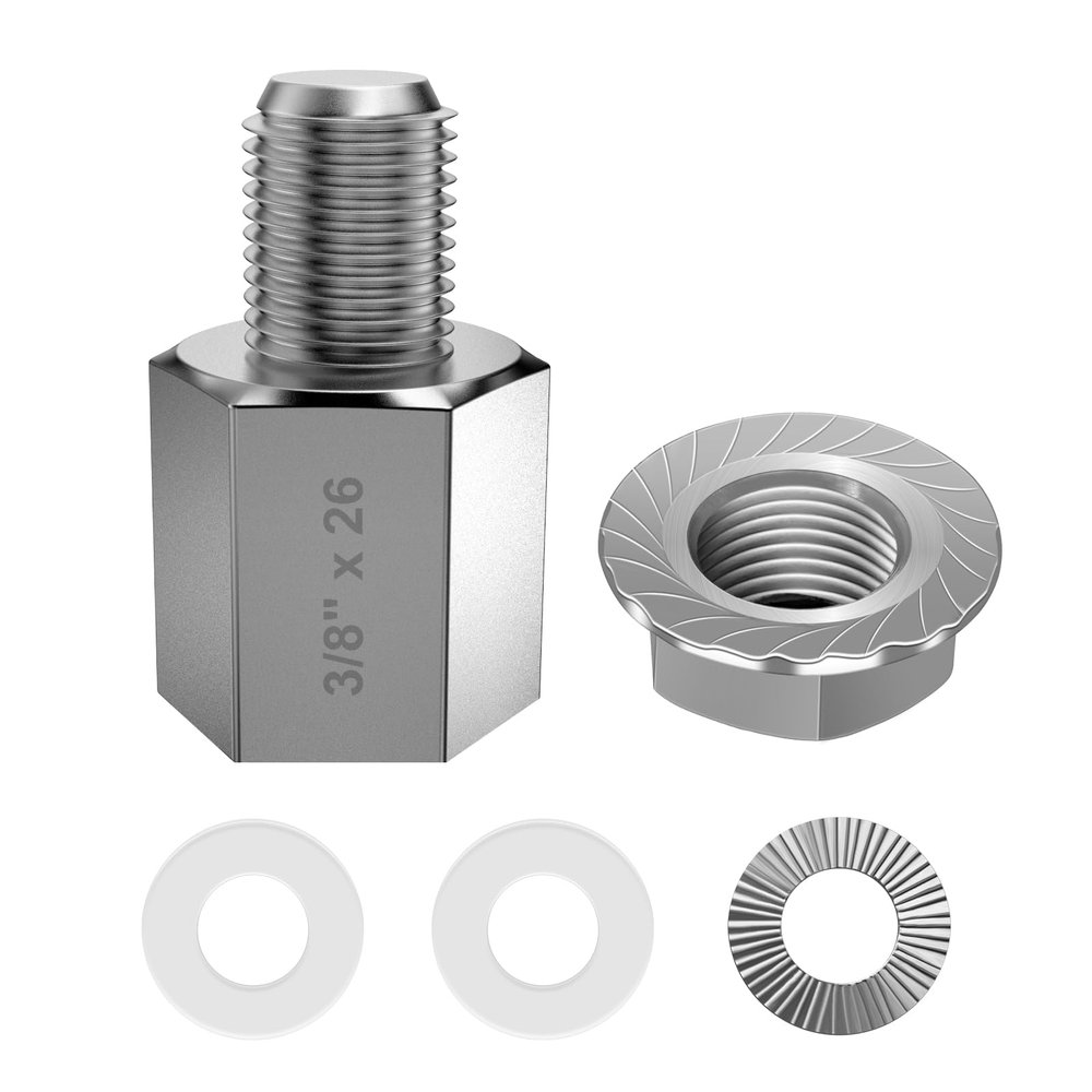 NICEDACK Bicycle Hub Hitch Adapter, Bicycle Axle Adapter for 3/8" x 26 Thrust Axle, Universal Bicycle Trailer Coupling Adapter, Silver.