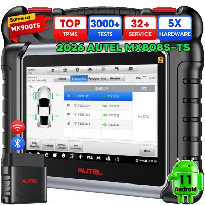 Autel Scanner MaxiCheck MX808S-TS, 3000 Active Test, Full TPMS, 32+ Service