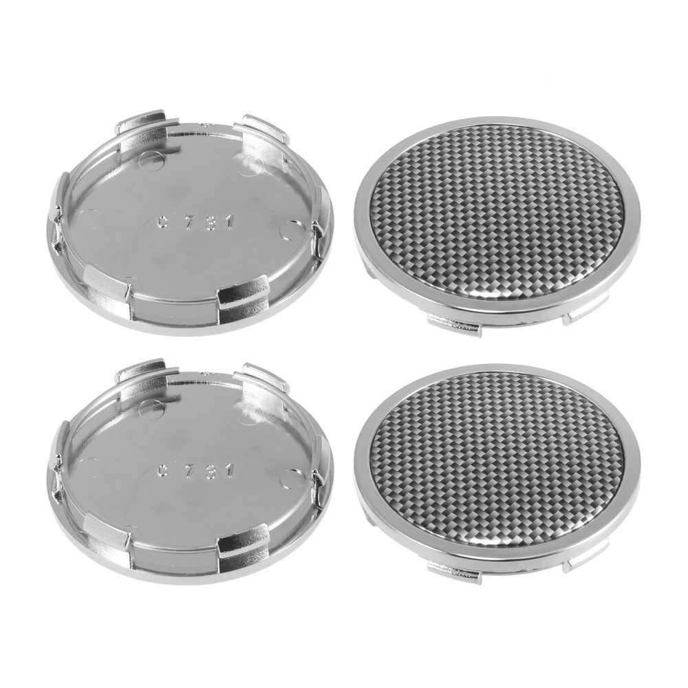 X AUTOHAUX 4pcs 63mm Dia 6 Clips Wheel Tyre Center Hub Caps Cover Black and White Sticker for Auto Vehicle