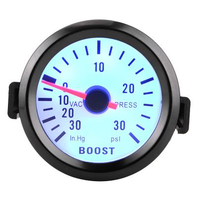 Aramox Turbo Boost Pressure Meter for Cars, Universal Boost Pointer Gauge Vacuum Pressure Meter 0?30PSI 12V Blue LED Dial 52mm Dia