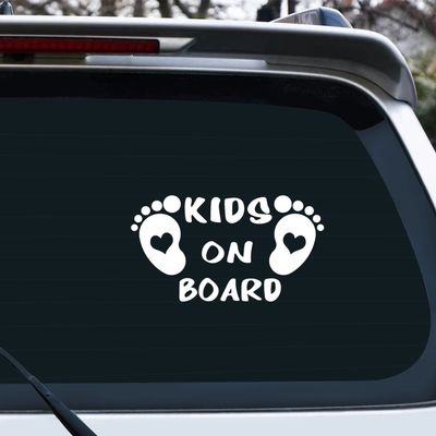 Vesvory 2pcs Baby Feet Stickers for Car Baby On Board Keep Distance Sticker for Cars Baby Bumper Stickers Baby Safety Sticker Notice Board Car Accessories for Kids (Reflective White)