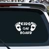 Vesvory 2pcs Baby Feet Stickers for Car Baby On Board Keep Distance Sticker for Cars Baby Bumper Stickers Baby Safety Sticker Notice Board Car Accessories for Kids (Reflective White) view 1