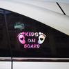 Vesvory 2pcs Baby Feet Stickers for Car Baby On Board Keep Distance Sticker for Cars Baby Bumper Stickers Baby Safety Sticker Notice Board Car Accessories for Kids (Reflective White) view 3