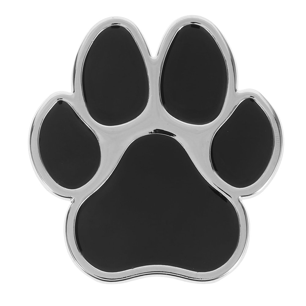 Baluue Dog Paw Stickers for Cars, 3D Paw Print Car Decal Zinc Alloy Auto Car Emblem Decal Decoration, Black Metal Dog Footprint Stickers for Cars Truck Window Laptops