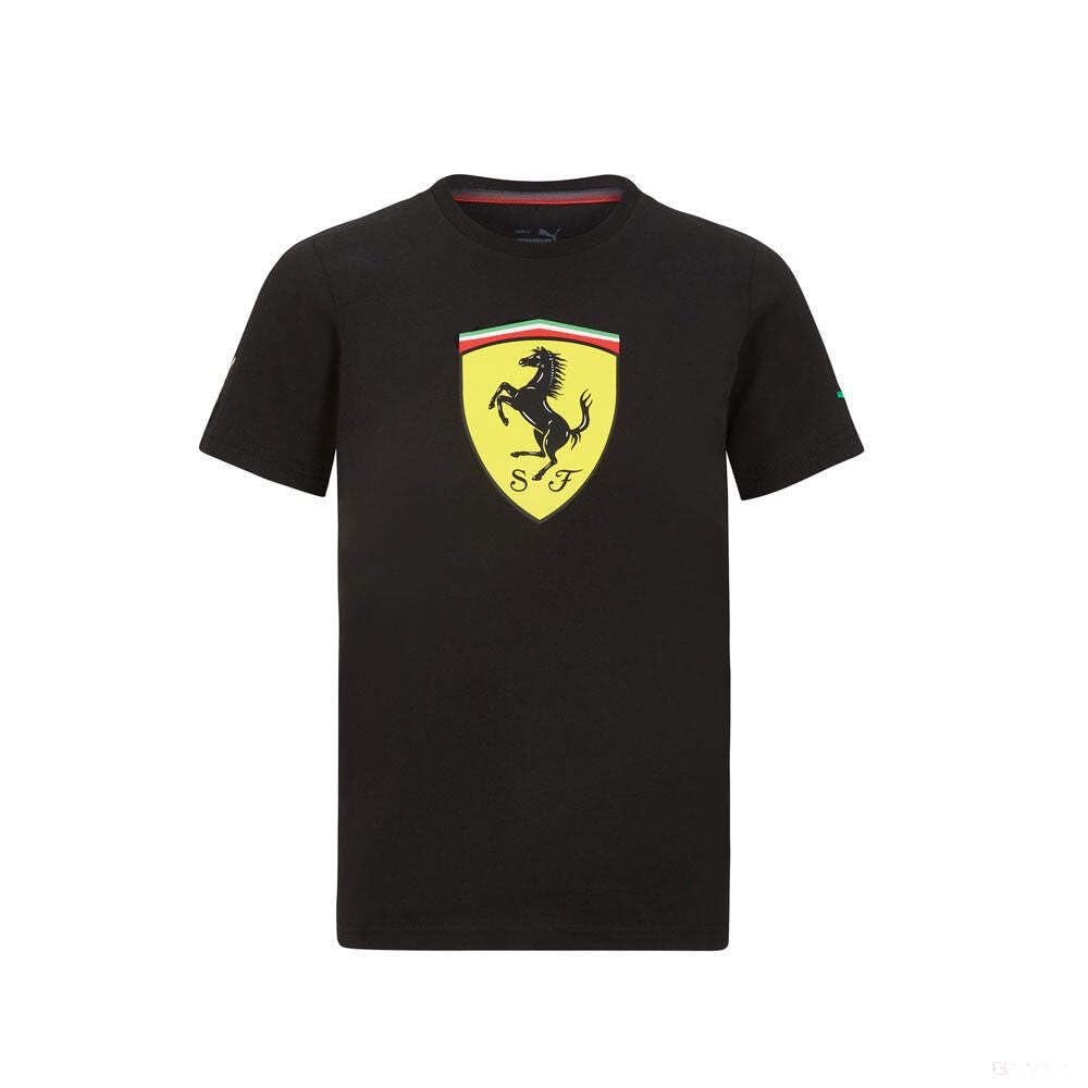 Ferrari Scuderia Official Formula 1 Merchandise - Kids Large Scudetto T-Shirt - Black - Size XS