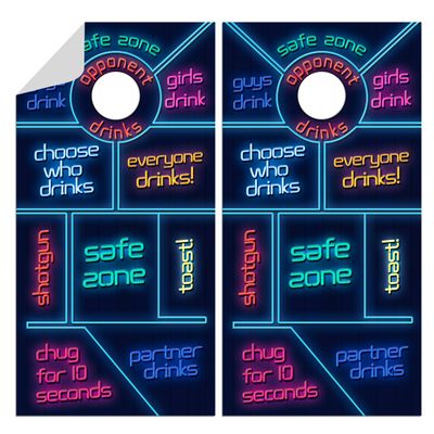 Cornhole Board Wraps | Neon Drinking Game Cornhole Wraps | Cornhole Decal 48.5x24.5 in | Waterproof 3M Vinyl with Air Release | Laminated & Easy-to-Apply Wraps | Ideal for Cornhole Enthusiasts