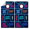 Cornhole Board Wraps | Neon Drinking Game Cornhole Wraps | Cornhole Decal 48.5x24.5 in | Waterproof 3M Vinyl with Air Release | Laminated & Easy-to-Apply Wraps | Ideal for Cornhole Enthusiasts view 1