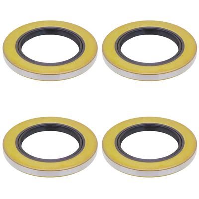[4-Pack] 010-010 - Double Lip Grease Seal Compatible with 5,200-7,000 lbs Trailer Axle - #42 Spindle - 2.125" Inner Diameter, 3.375" Outer Diameter [Cross Reference: 21333TB, 440972, AF7172-E1, 21352]
