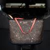 eing Crystal Car Organizers and Storage Purse Holder, Car Seat Back Net Handbag Accessories with Bling Diamonds for Women, Car Pet Barrier for Dogs and Kids, Gold view 2