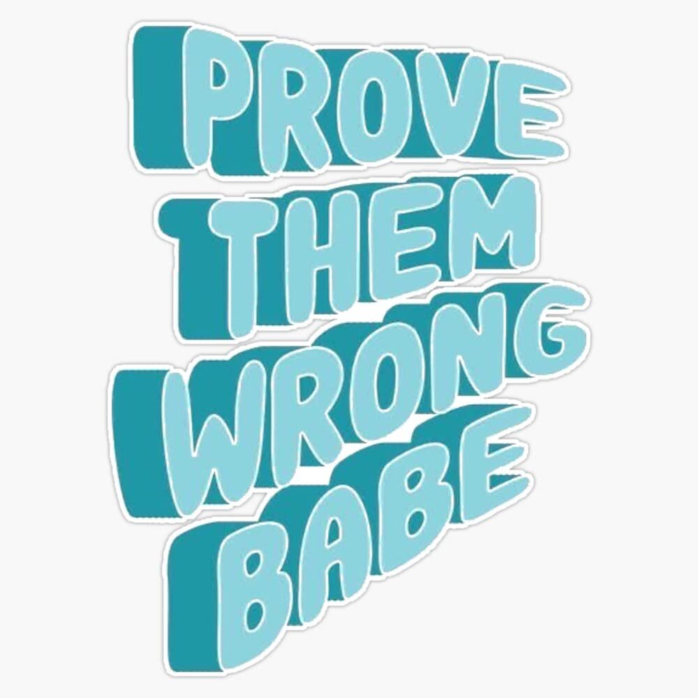 Prove Them Wrong Babe Bumper Sticker Vinyl Decal 5"