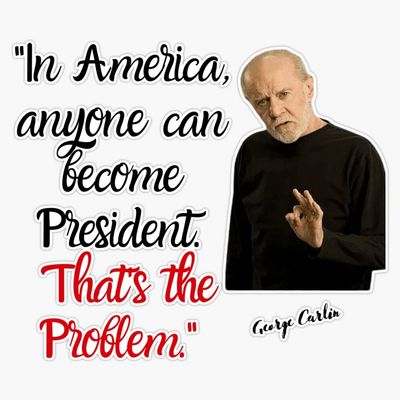 George Carlin Bumper Sticker Vinyl Decal 5"