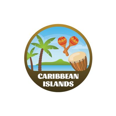 Caribbean Islands 3 inch Sticker, S423 (Waterproof Vinyl Decal for Car, Water Bottle, Laptop, iPad, Window, Cooler, Luggage, Bumper, Toolbox, Locker), 3 inch