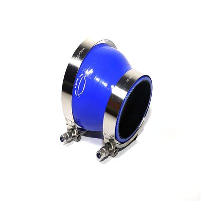 TMKOOL 4-Ply Reinforced High Temperature 3" to 3.75" ID Straight Reducer Hose Silicone Coupler With 304 Stainless Steel T Bolt Clamp Combo (3''-3.75'' Blue)