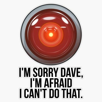 Hal Bumper Sticker Vinyl Decal 5"