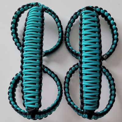 Happy Jeepinit Paracord Roll Bar Grab Handles for Jeep Wrangler, Set of 2, Pick Your Colors (Seafoam)