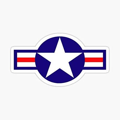STICKY DUDE US Army Top Air Force Sticker, 5 inches - Cool Star Sticker Motorcycle Helmet Bikers Laptop Wall Window Bumper Decal