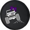 Funny Spare Tire Wheel Cover for Camper SUV Trailer Truck RV JP Thick PVC Leather | Purple American Off Road Girl Black 29 Inch view 1