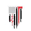 Thin Red Line American Flag|Firefighter Flag with Heatrbeat|Great Gift Idea|Decal Sticker|2 Pack|5 Inch Stickers|S10171 view 1