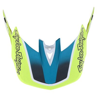 Troy Lee Designs D4 Bicycle Helmet Replacement Visor - MTB Cycling BMX Bicycle Helmet Accessories - Qualifier White/Green, One Size