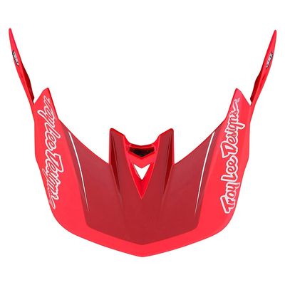 Troy Lee Designs D4 Bicycle Helmet Replacement Visor - MTB Cycling BMX Bicycle Helmet Accessories - Shadow Glo Red, One Size