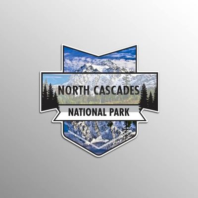 North Cascades National Park Magnet | 4.7-Inch by 4.5-Inch | 2-Pack | 30 MIL Heavy Duty Magnetic Material | MPD954