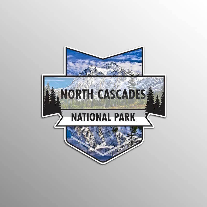 North Cascades National Park Magnet | 4.7-Inch by 4.5-Inch | 2-Pack | 30 MIL Heavy Duty Magnetic Material | MPD954