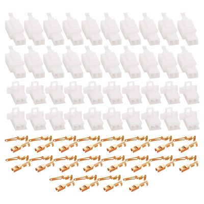 2.8mm 2P Automotive Electrical Wire Connectors Kit Male Female Motorcycle Crimp Wire Terminals 20Pairs,Aicosineg