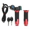 SUNGOOYUE Throttle Grip Kit, Digital Display LCD Screen Wire Throttle Accelerator Handle Grips with Cable and Key Knock for Electric (Red Handle) view 1