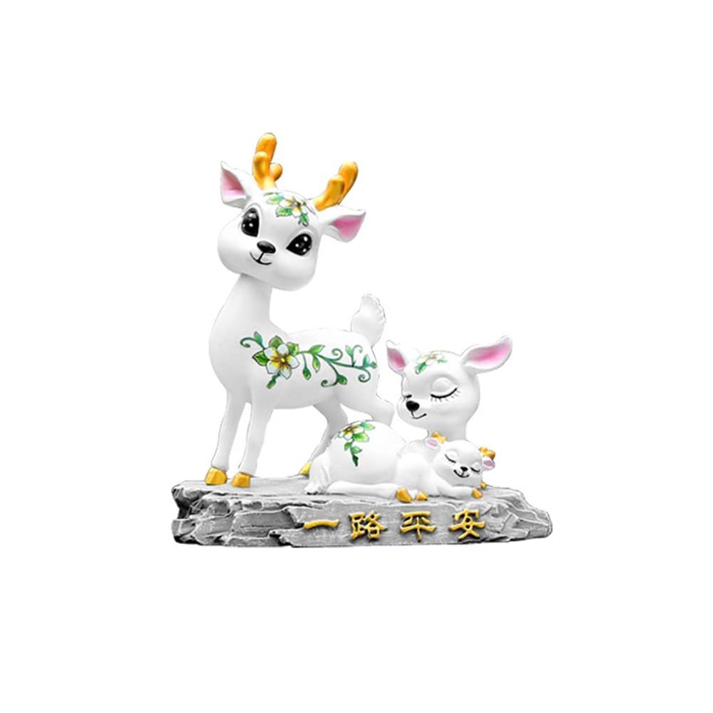 ihreesy Deer Car Decoration,Car Dashboard Deer Figures Cartoon Desktop Ornament Decoration Accessories for Men Women Gifts