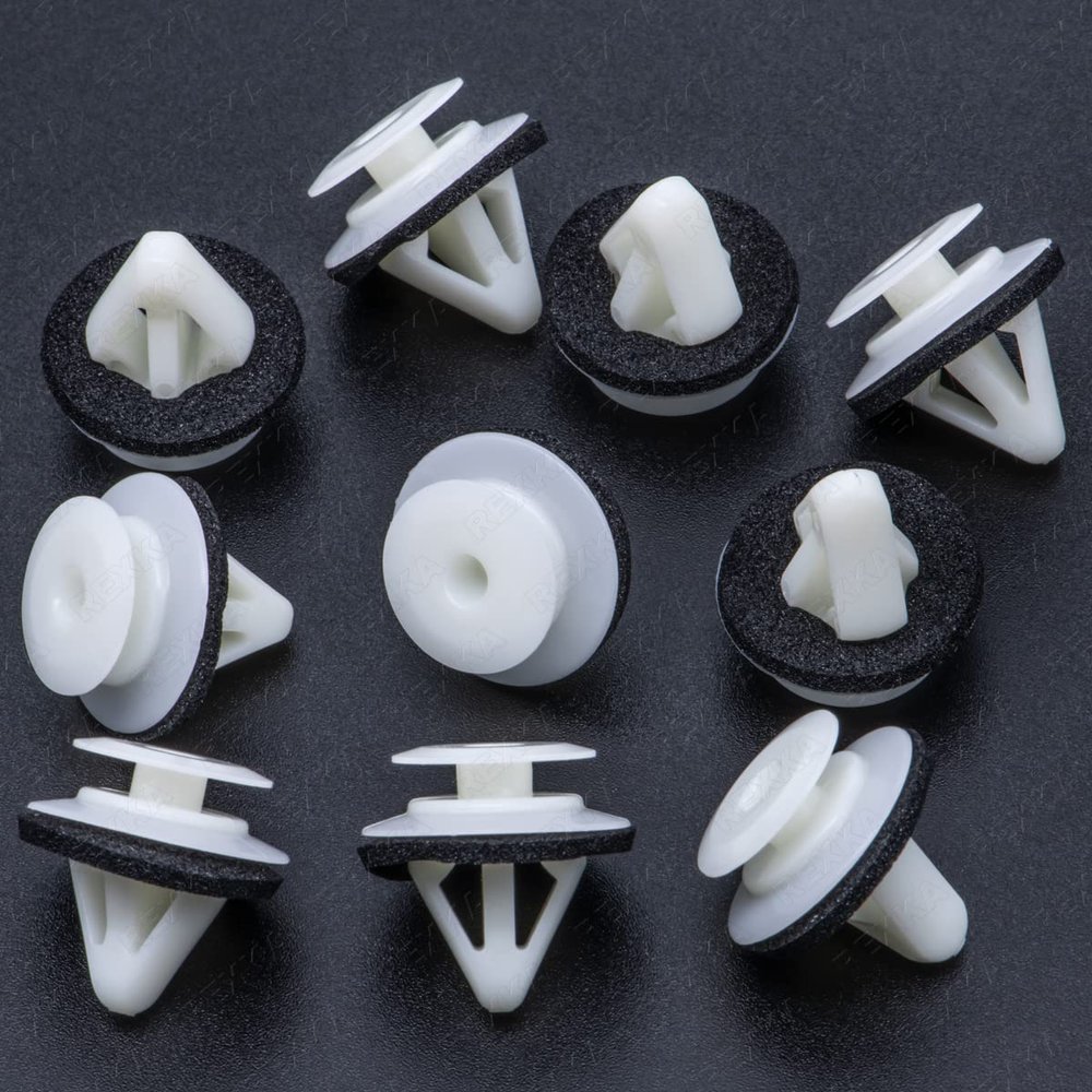 Rexka 10pcs Nylon Round Head Retainer Clips, 14mm x 18mm x 12mm, Automotive Body Clips, Mazda CX-7, CX-9, Mazda 2, 3, 5, 6, Speed6, Miata, MPV, Protege, RX-8