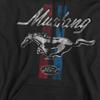 Popfunk Classic Ford Mustang Stripes Unisex Adult Pull-Over Hoodie, Black,Medium view 3
