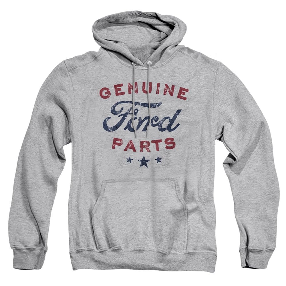 Popfunk Classic Ford Genuine Parts Unisex Adult Pull-Over Hoodie,Athletic Heather, X-Large