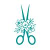 Daffodil Hair Dressing Scissors 11 inch Turquoise Indoor Outdoor Vinyl Decal view 1